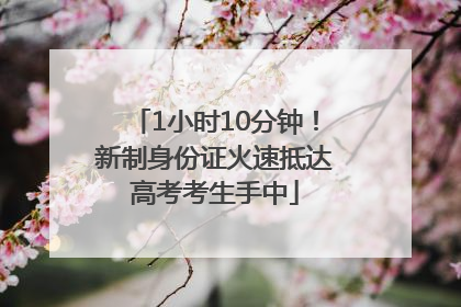 1小时10分钟！新制身份证火速抵达高考考生手中