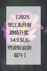 2025望江龙舟赛激情开桨 14支队伍劈波斩浪迎端午