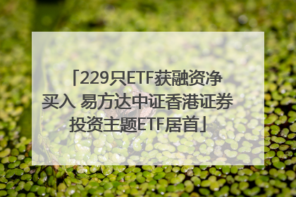 229只ETF获融资净买入 易方达中证香港证券投资主题ETF居首