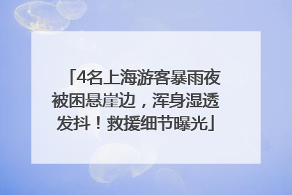 4名上海游客暴雨夜被困悬崖边，浑身湿透发抖！救援细节曝光