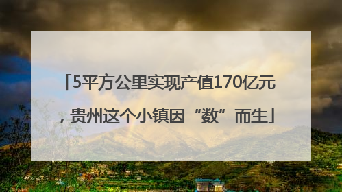 5平方公里实现产值170亿元，贵州这个小镇因“数”而生