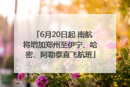 6月20日起 南航将增加郑州至伊宁、哈密、阿勒泰直飞航班